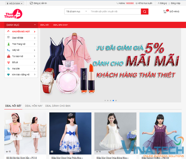 thiết kế website bán quần áo