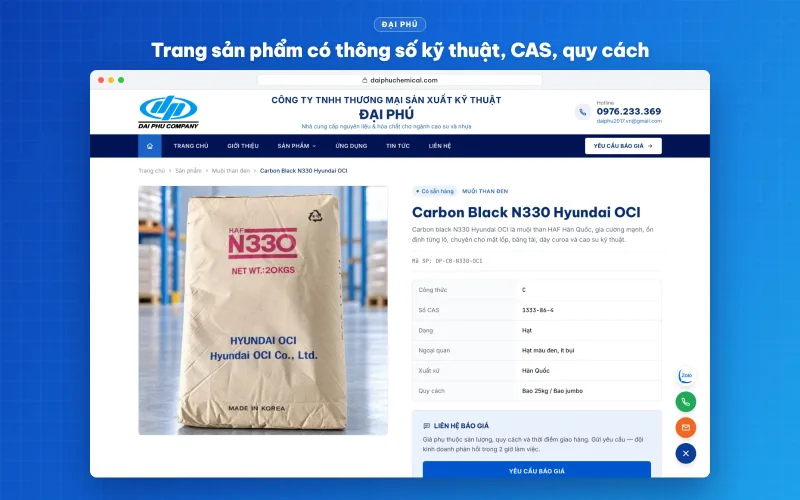 Thiết kế website hóa chất ngành cao su Đại Phú daiphuchemical.com – ảnh 3