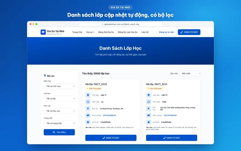 Thiết kế website gia sư tại nhà giasutainha.com.vn – ảnh 2