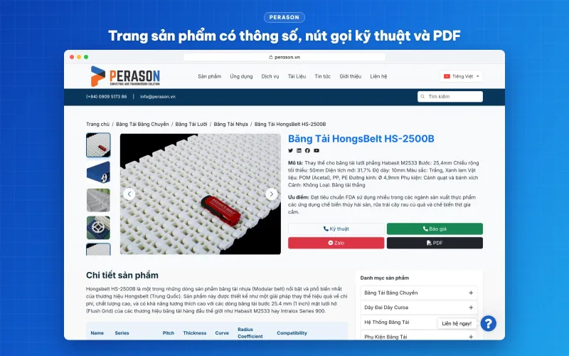 Thiết kế website băng tải công nghiệp Perason perason.vn – ảnh 3