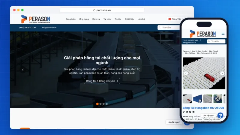 Thiết kế website băng tải công nghiệp Perason perason.vn