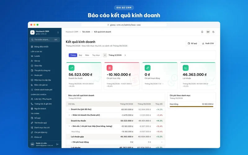 Phần mềm quản lý trung tâm gia sư Gia Sư CRM – ảnh 8