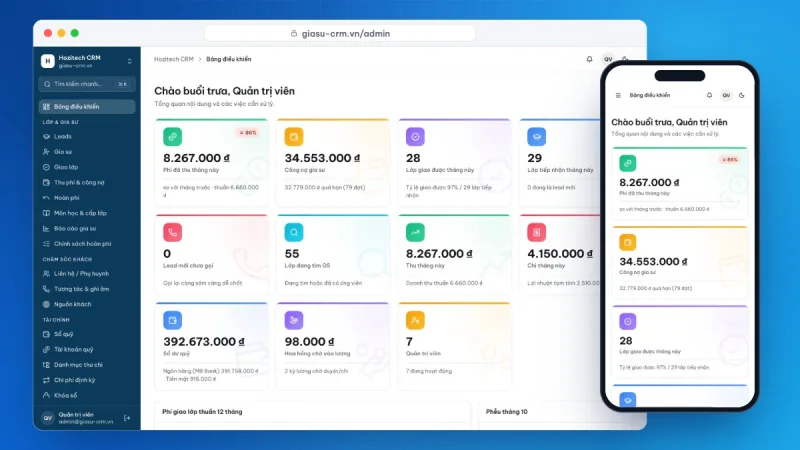 Phần mềm quản lý trung tâm gia sư Gia Sư CRM