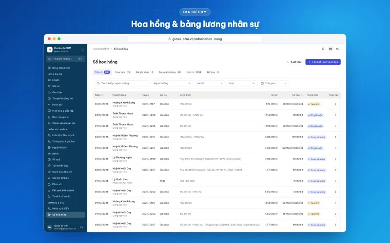 Phần mềm quản lý trung tâm gia sư Gia Sư CRM – ảnh 7