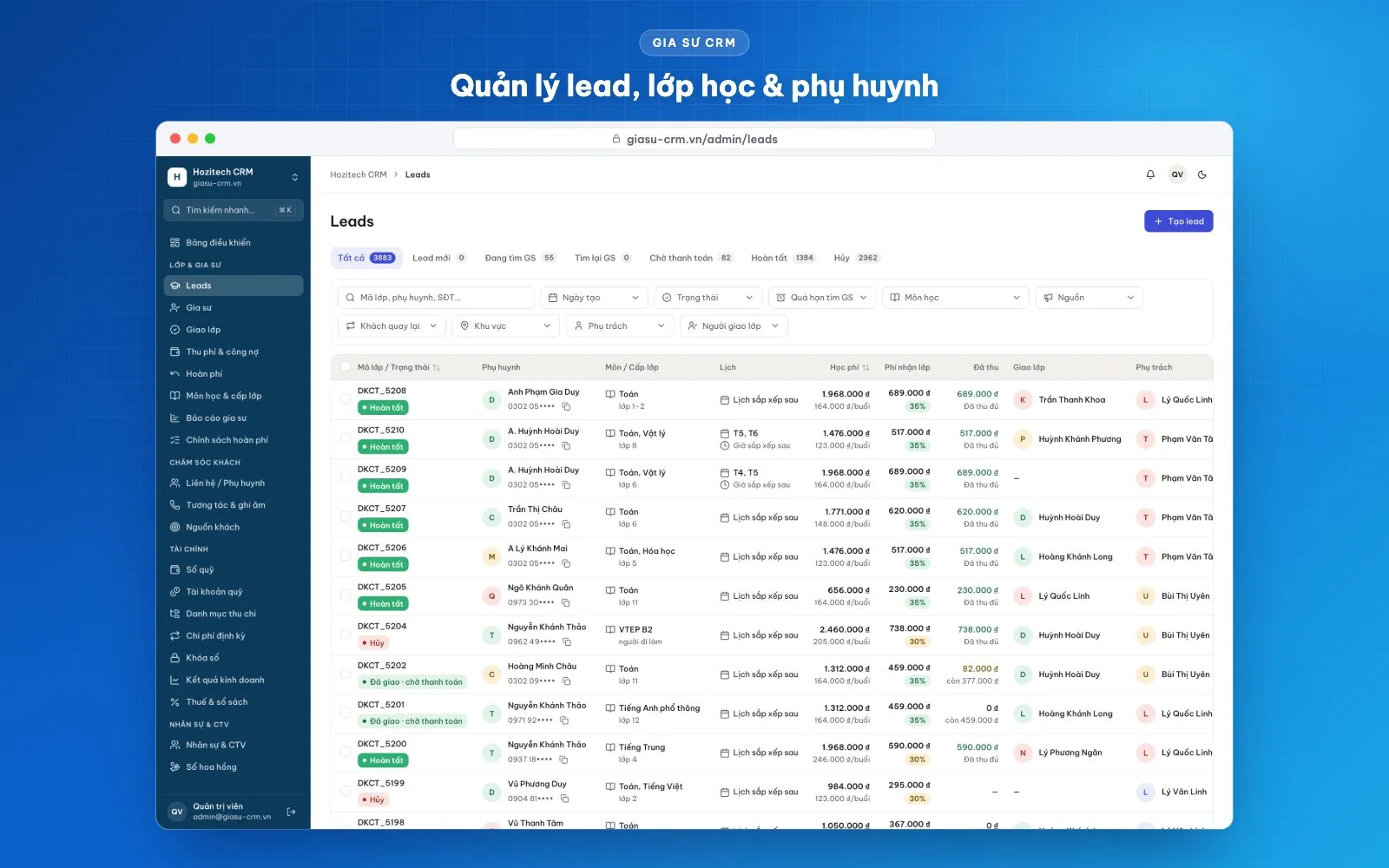 Tạo lead ngay khi đang nghe máy
