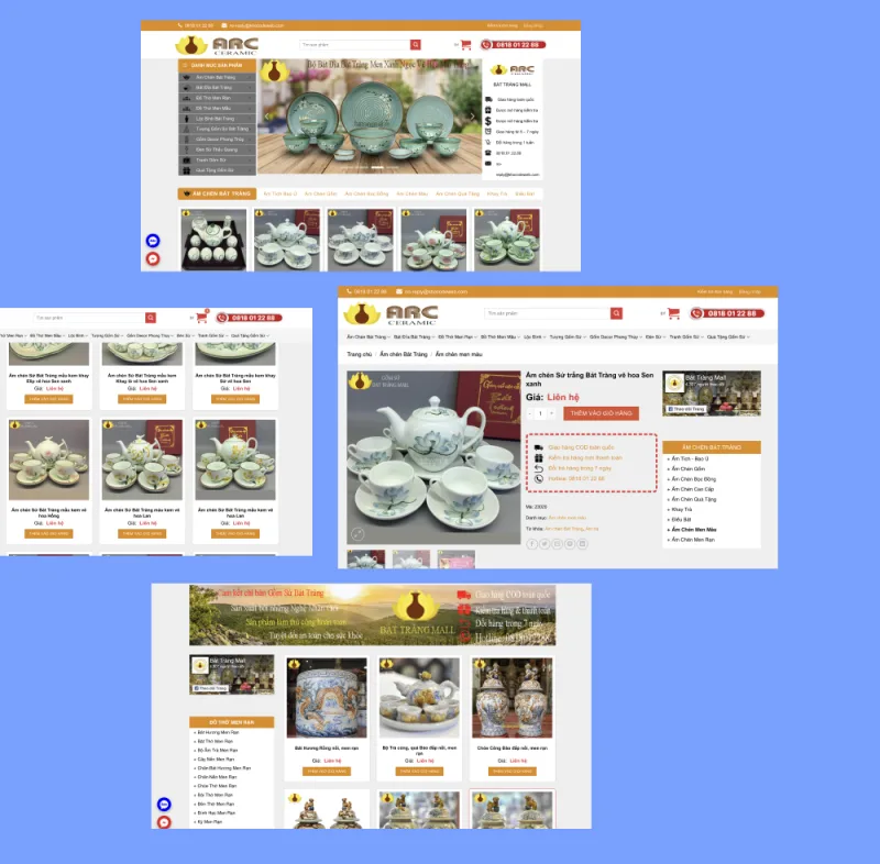 Thiết kế website bán hàng gốm sứ