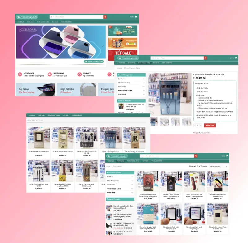 Thiết kế website bán phụ kiện điện thoại