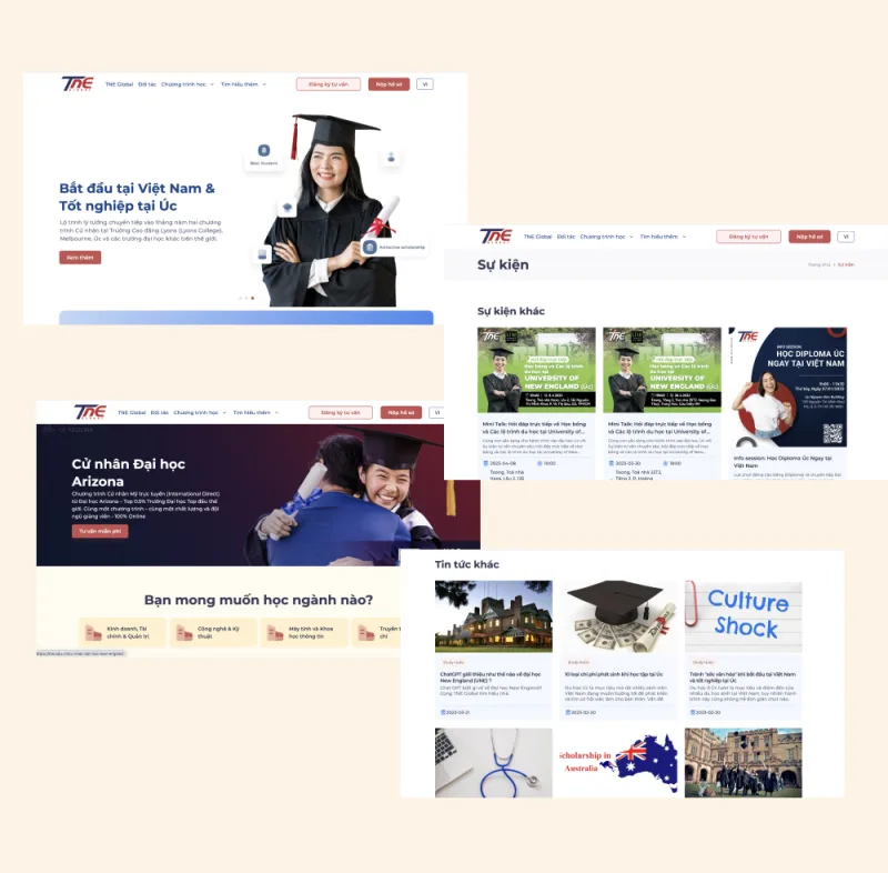 Thiết kế website du học và giới thiệu công ty du học