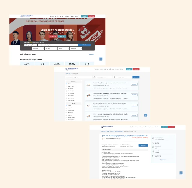 Thiết kế website tuyển dụng, tìm việc làm